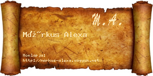 Márkus Alexa névjegykártya